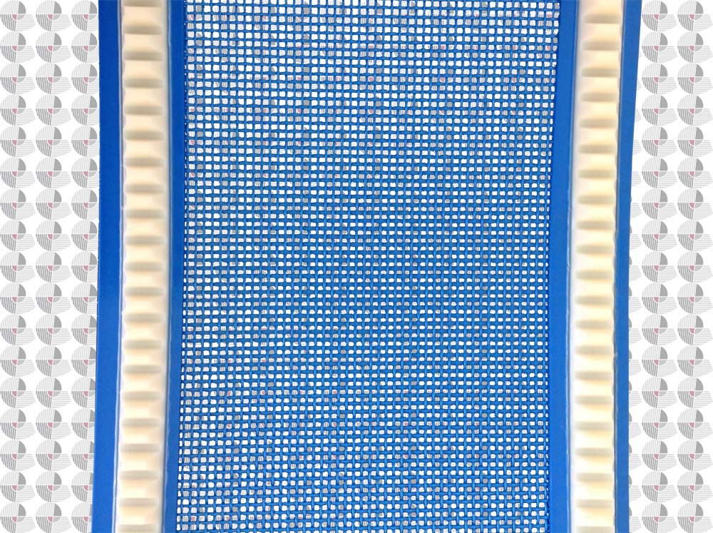 Mesh belt with polyester profile guides