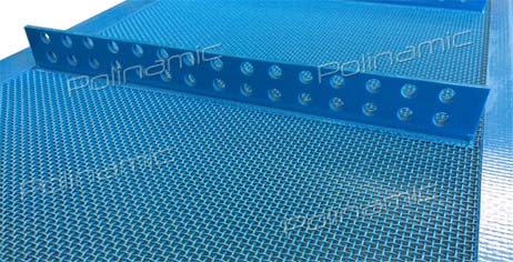 Hole punched PU cleat for mesh belts